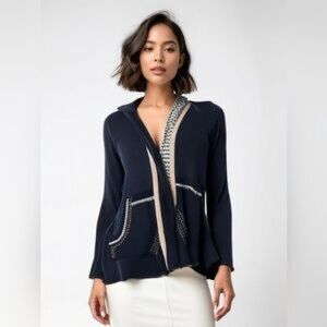 Anthropologie Saturday Sunday blue hoodie cardigan size